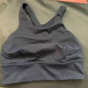 Lululemon size 6 navy blue sports bra, no pads. Great condition!